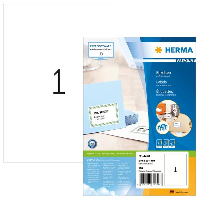 Herma Etichette Autoadesive 210x297mm 100 Pezzi
