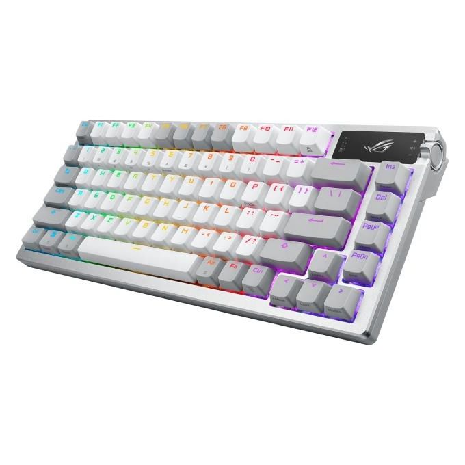 ASUS 90MP031A-BKIA10 ROG Azoth Tastiera da Gaming Wireless 75 Tasti Switch ROG NX Rossi Personalizzabili Layout Italia colore Bianco