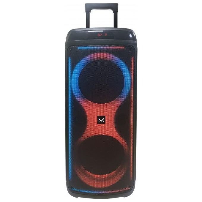 New Majestic 116388 BK FLAME T88 Party Speaker Bluetooth Trolley 60W TWS Luci LED Batteria Ricaricabile colore Nero