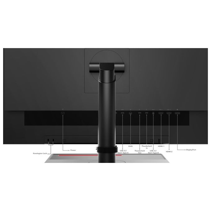 Lenovo 62CBRAT6EU ThinkVision P27u-20 Monitor 27'' 4K UHD IPS 3840x2160 60 Hz Thunderbolt 4 HDR400 VESA colore Nero