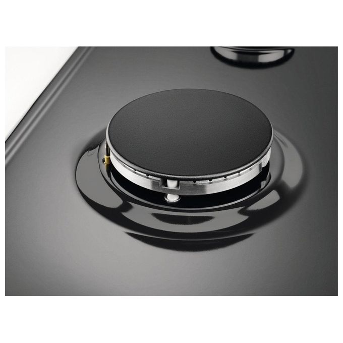 Electrolux PN750RUV Serie 300 Piano cottura a gas 75 cm 5 fuochi Wok Bruciatore Tripla Corona Sicurgas colore Nero Ghisa