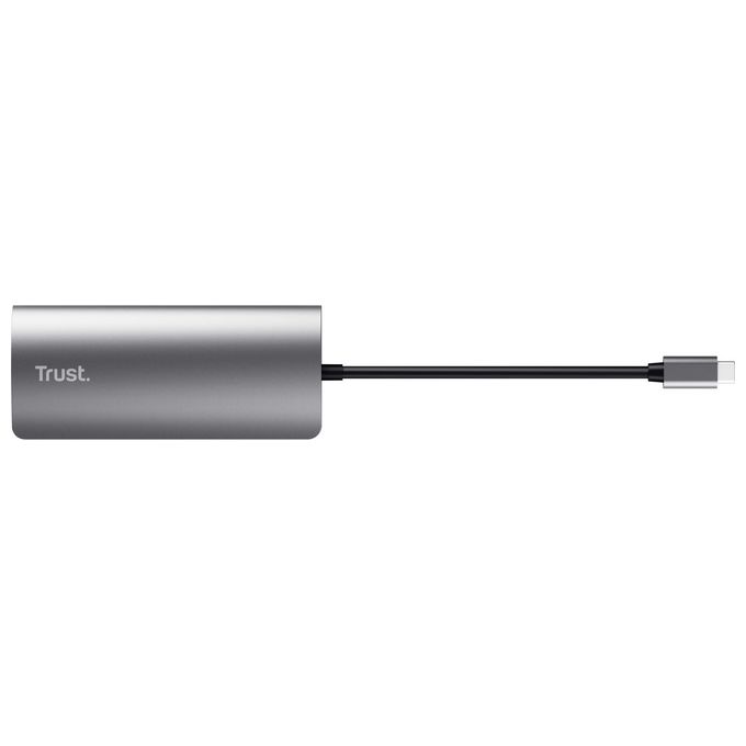 Trust 23775 Dalyx Hub USB-C 7 in 1 HDMI 4K RJ-45 Ethernet USB 3.2 Gen 1 100W Power Delivery colore Alluminio
