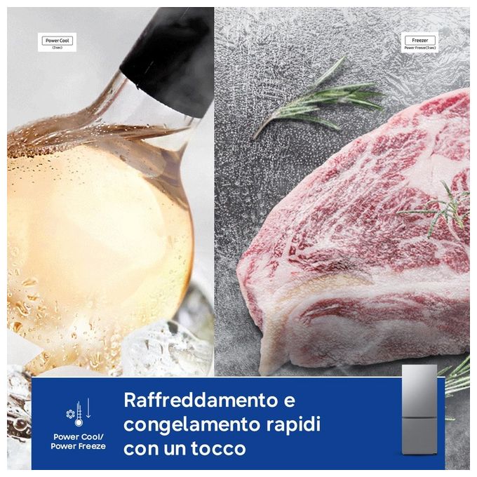 Samsung RB50DG602ES9 F1rst75 Frigorifero Combinato 508 L 192 cm Classe E 35 dB Total No Frost Wi-Fi SpaceMax colore Acciaio Inox