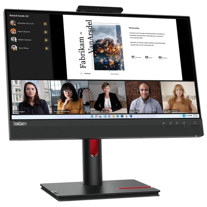 Lenovo 12N8GAT1EU ThinkCentre Tiny-In-One 22 Gen 5 Monitor PC 54,6 cm (21,5'') Full HD IPS LED con Webcam e Hub USB 3.2 colore Nero