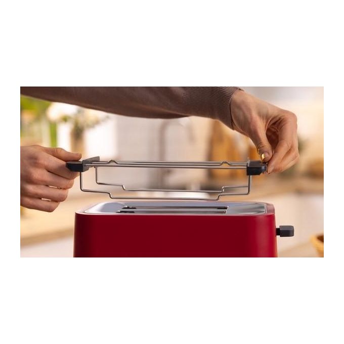 Bosch TAT4M224 Tostapane 2 Fette 950 W Funzioni Scongelamento Riscaldamento High Lift colore Rosso