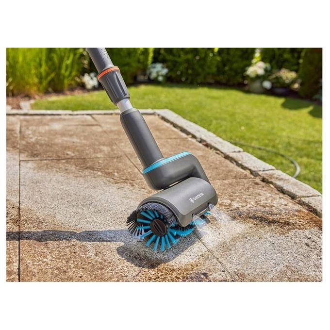 Gardena 14849-20 AquaBrush Spazzola a rullo media per superfici irregolari e fughe materiale setole in nylon duro colore Verde Grigio