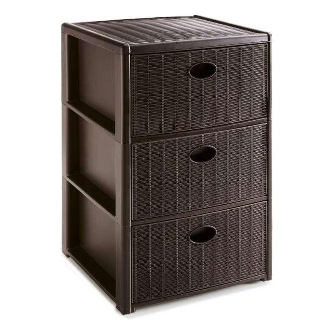 Stefanplast Cassettiera 3 Posti Elegance Moka 40x40x60cm