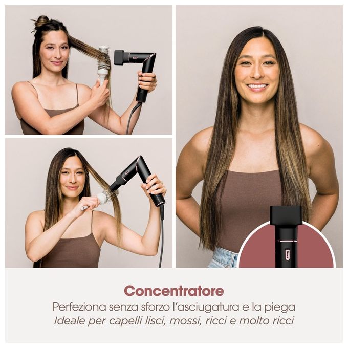 Shark HD424EU FlexStyle Asciugacapelli Styler 3in1 1400W tecnologia Coanda 4 accessori inclusi colore Nero Rose Gold