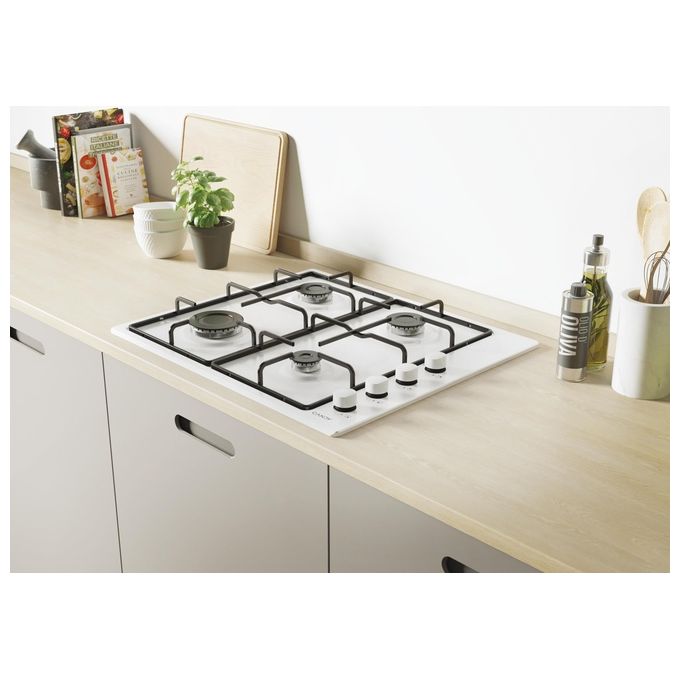 Candy CHW6LWW Piano Cottura a Gas 4 Zone 60 cm Bianco