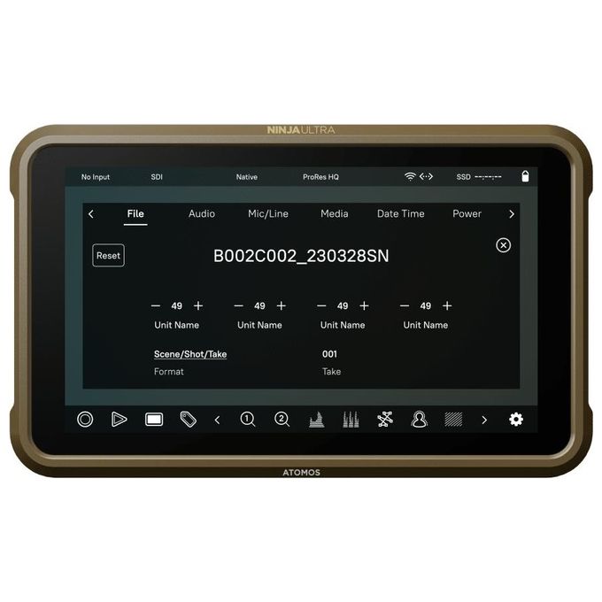 Atomos ATOMNJAU01 Ninja Ultra Monitor Registrator HDMI 5,2'' 1000 nit 10 bit ProRes RAW fino a 8K colore Nero