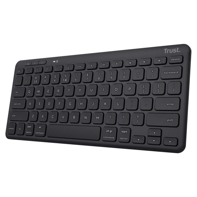 Trust 24708 Lyra Tastiera Wireless Bluetooth Multidispositivo Layout Italiano QWERTY Ricaricabile Multi-OS colore Nero