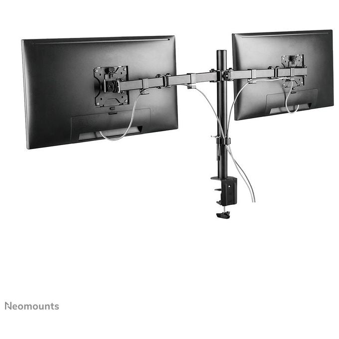 Neomounts FPMA-D550DBLACK Braccio per Monitor Doppio da Scrivania per Schermi 10-32 Pollici VESA 75x75 100x100 mm Regolabile Altezza Profondita' Inclinazione Rotazione Gestione Cavi colore Nero