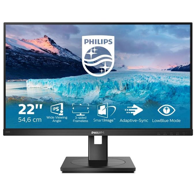 Philips 222S1AE-00 S Line Monitor PC 21.5'' IPS Full HD 1920x1080 75Hz 4ms Altoparlanti Ergonomico colore Nero