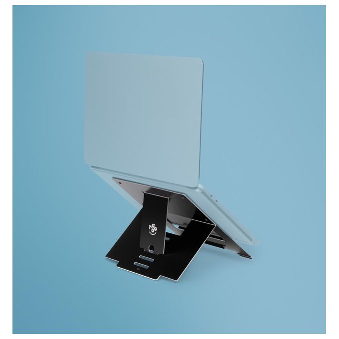 R-Go Tools RGORISTBL R-Go Riser Supporto per Laptop Regolabile in 5 Posizioni Inclinazione 30°-57° in Alluminio Hylite 5 kg colore Nero