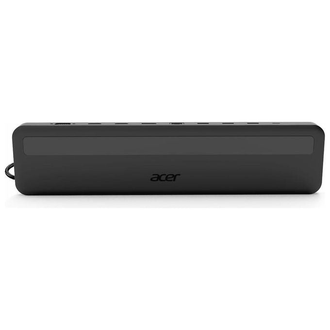 Acer HP.DSCAB.015 13-in-1 Type-C Minidock Hub USB 3.2 Gen 1 3 porte USB A 1 USB C 2 HDMI 1 DisplayPort 1 VGA Ethernet Gigabit Lettore SD microSD Uscita Audio 3.5 mm Ricarica PD 100W colore Nero