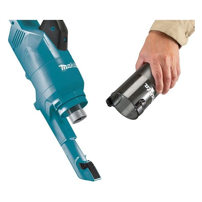 Makita DCL286FRF Aspirapolvere a bastone 2 in 1 ciclonico senza sacchetto 0,25 L 100 W fino a 38 min autonomia 4 velocita' motore brushless 18 V colore Nero Blu