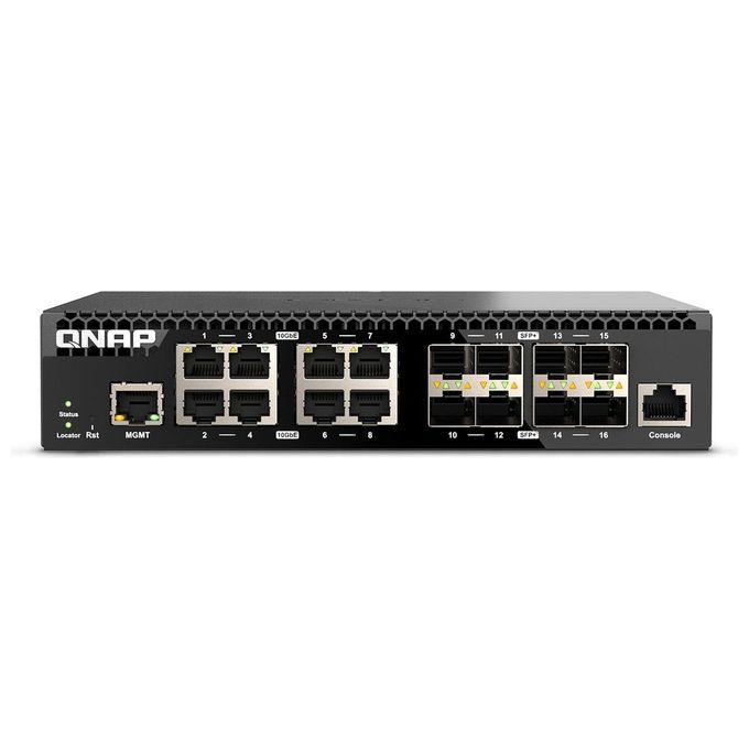 Qnap QSW-M3216R-8S8T Switch Gestito L2-L3 16 Porte 10GbE 8 RJ45 Multi-Gig 8 SFP+ 320 Gbps Montabile su Rack colore Nero