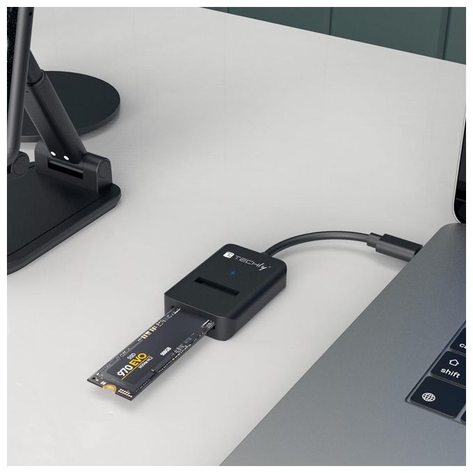 Techly 368055 Adattatore SSD USB-C NVMe SATA M.2 10 Gbps 2230 2242 2260 2280 22110 colore Nero