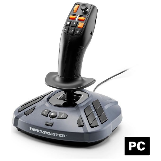 Thrustmaster 2960889 SimTask FarmStick Joystick PC 33 Pulsanti 3 Assi Sensori Magnetici H.E.A.R.T Farming Simulator colore Nero Grigio