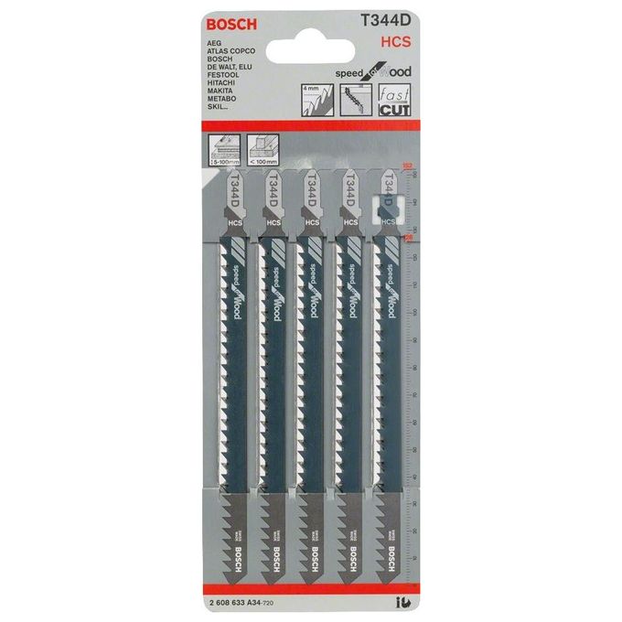 Bosch 2 608 633 A34 5 Lame per Seghetto Alternativo T 344 D