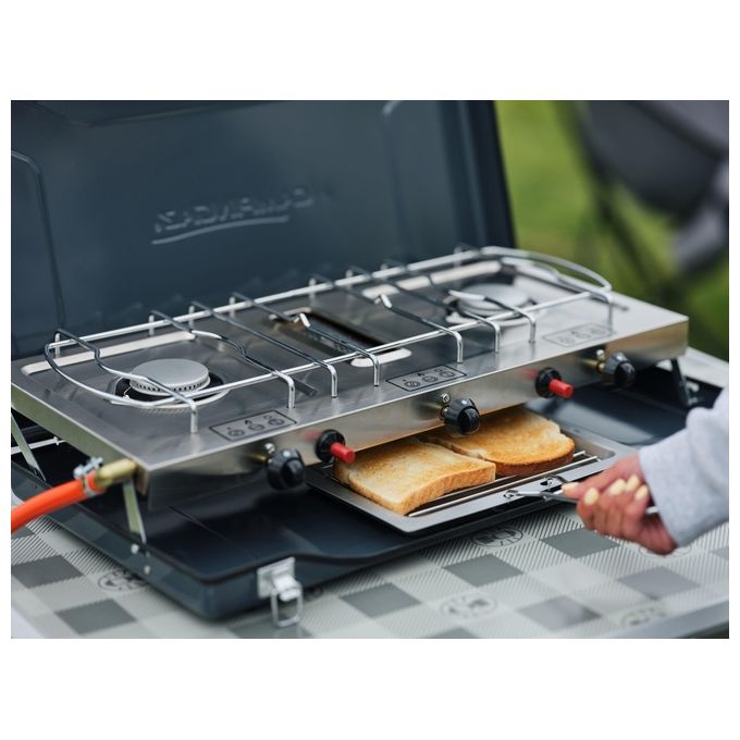 Campingaz 2 Grill e Go CV Cucina da Campeggio Fornello a Gas con 2 x 2.000 Watt di Potenza