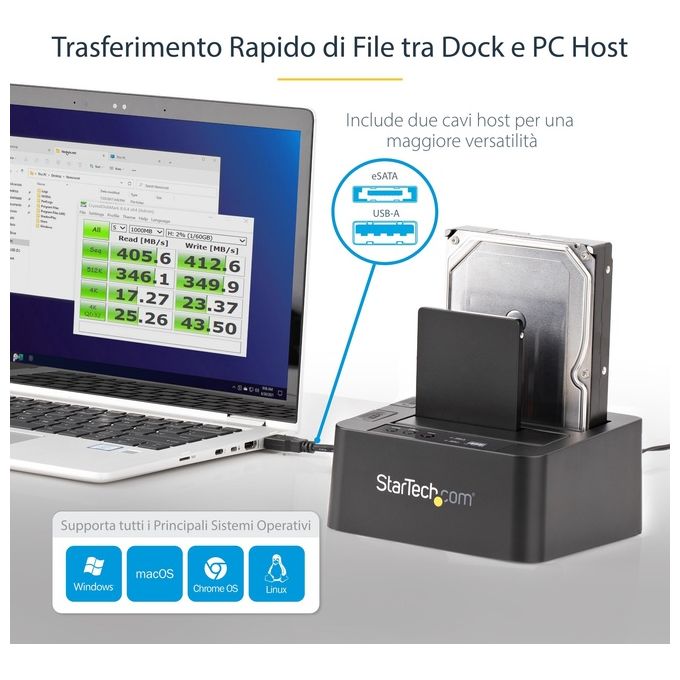 StarTech.com Usb 3.0 - Esata 2.5 - 3.5'' Hdd Ssd Duplicator Dock - Sata 6gbps