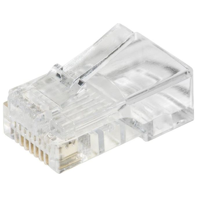 Link confezione 100 connettori 8 poli cat 5e utp non schermato rj45 per cavo solido