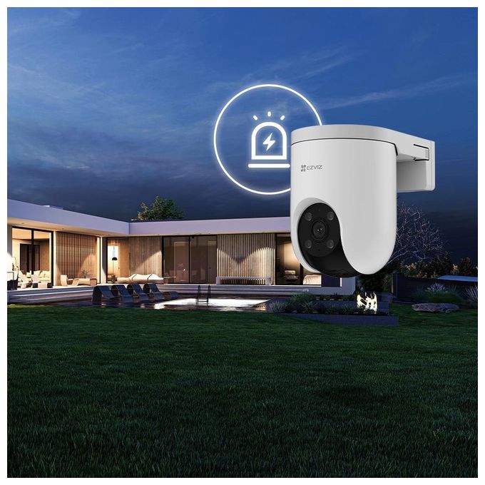 Ezviz CS-H8C POE 2K Telecamera di Sicurezza IP Cupola Esterno 2K PoE Visione Notturna Audio Bidirezionale colore Bianco