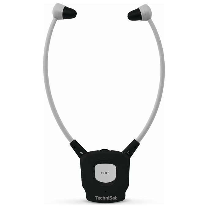 TechniSat 0001-9130 STEREOMAN ISI 3 Cuffie in-ear wireless 2,4 GHz con stazione di ricarica ingresso audio ottico e analogico controllo volume e microfono integrato colore Nero