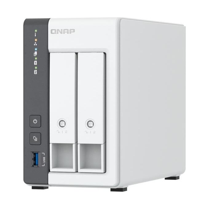 Qnap TS-216G NAS Storage Tower 2 Bay ARM Cortex-A55 Quad-Core 2.0 GHz 4 GB RAM 2.5GbE colore Bianco