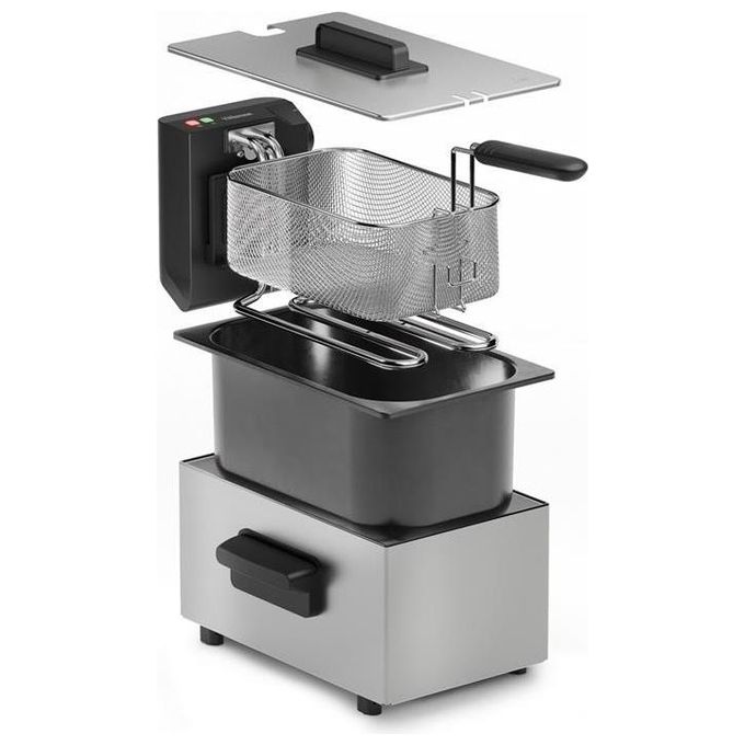 Tristar FR-9334 Friggitrice a olio 3 L 2000 W zona fredda termostato regolabile parti lavabili in lavastoviglie colore Argento