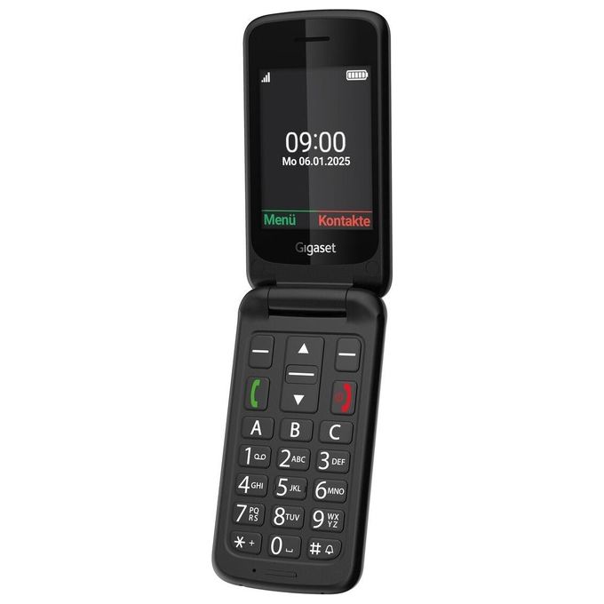 Gigaset GL595 Telefono Cellulare per Anziani Clamshell SIM singola IP44 Bluetooth Tasto SOS 2.8'' colore Nero