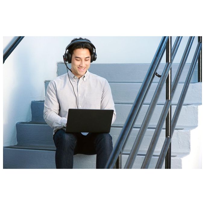 Kensington K83451WW H2000 Cuffie Over-Ear USB-C con Microfono Cancellazione Rumore Plug and Play colore Nero