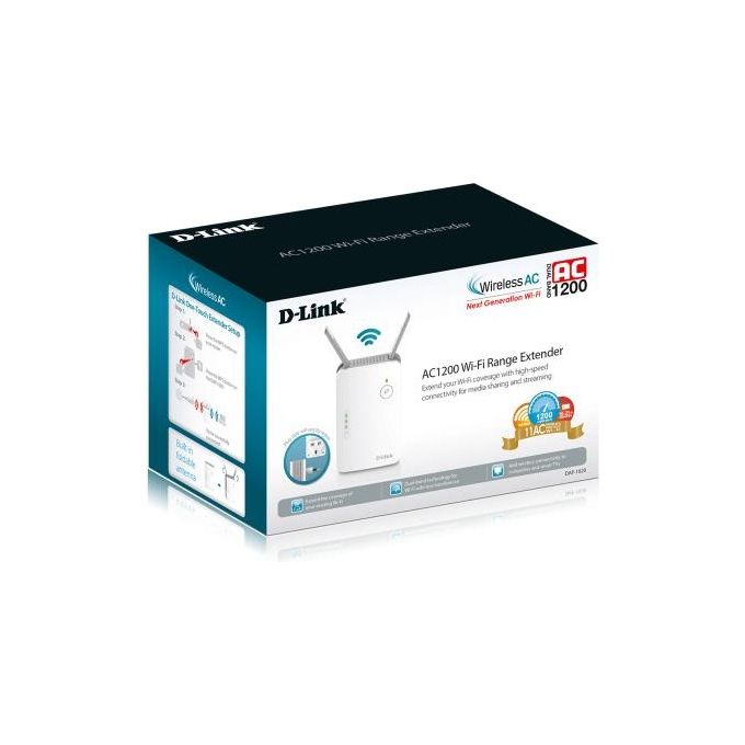 D-Link, Ripetitore di Rete Wireless Dual Band AC1200, Bianco