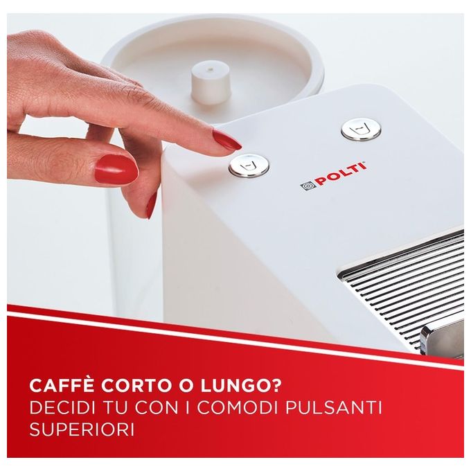 Polti PCEU0127 Coffea S15W Macchina da caffe' a Cialde E.S.E. 0,85 L 19 bar 1400 W 54 Cialde incluse colore Bianco