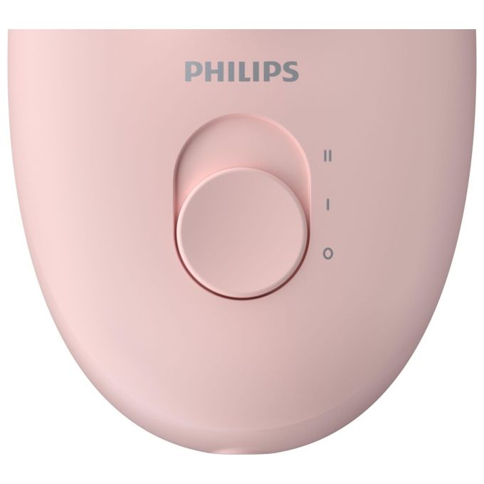 Philips BRE285-00 Satinelle Essential Epilatore Compatto con Filo Opti-light 2 velocita' 7 accessori colore Rosa
