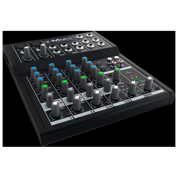 Mackie MIX8 Mixer Analogico Compatto 8 Canali EQ 3 Bande Phantom 48V Preamplificatori Studio colore Nero