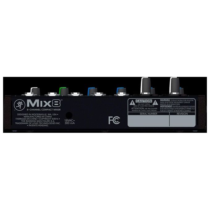 Mackie MIX8 Mixer Analogico Compatto 8 Canali EQ 3 Bande Phantom 48V Preamplificatori Studio colore Nero