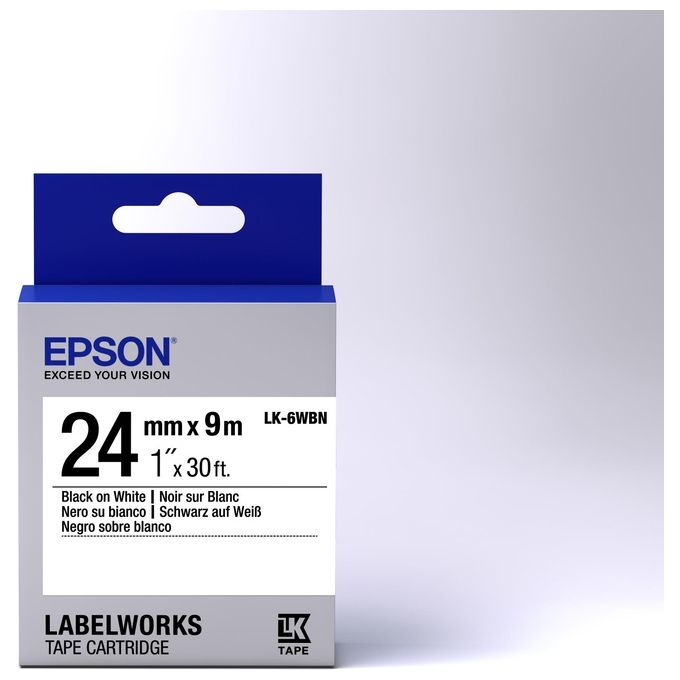 Epson Nastro Lk6wbn std nero Bianco 24x9