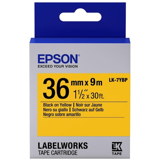 Epson LK-7YBP Nastro Fondo Pastello Giallo per Testo Nero 36-9