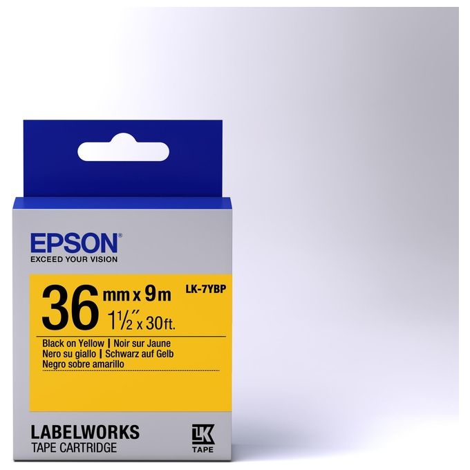 Epson LK-7YBP Nastro Fondo Pastello Giallo per Testo Nero 36-9