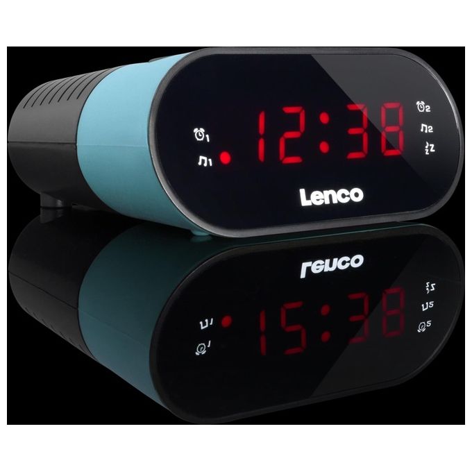 Lenco Radiosveglia Nero-Blu