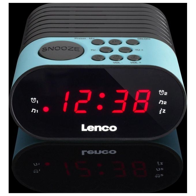 Lenco Radiosveglia Nero-Blu