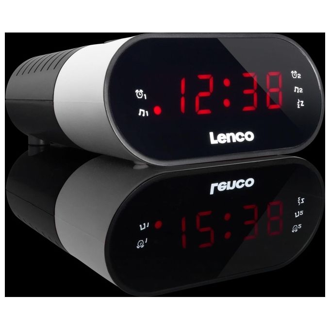 Lenco Radiosveglia Nero-Bianco