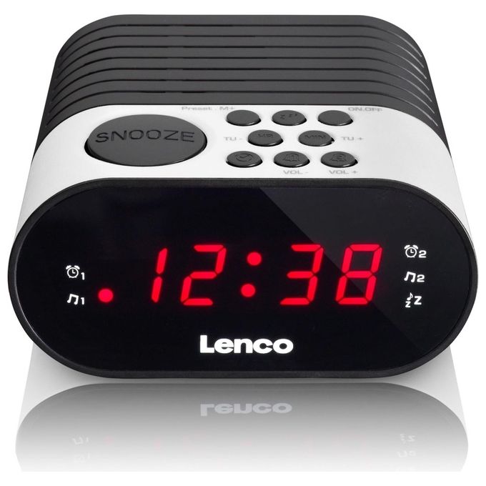Lenco Radiosveglia Nero-Bianco