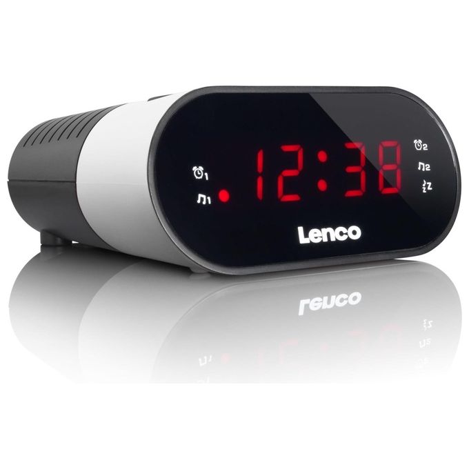 Lenco Radiosveglia Nero-Bianco