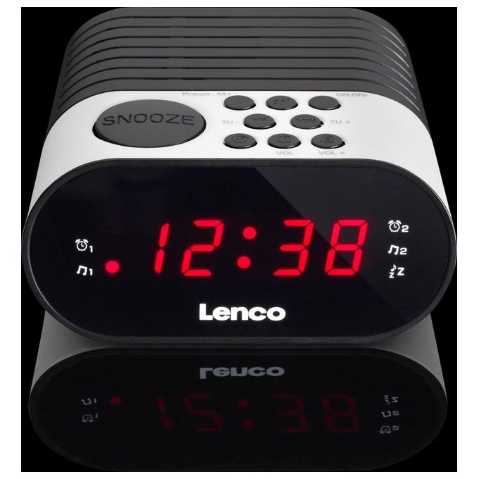 Lenco Radiosveglia Nero-Bianco