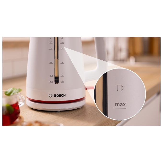 Bosch TWK3M121 MyMoment Bollitore Elettrico 1.7 L 2400 W Spegnimento Automatico Filtro Anticalcare colore Bianco