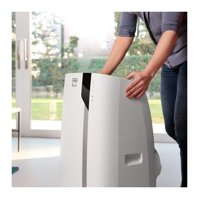 De'Longhi PAC EX93 Pinguino Extreme Condizionatore portatile 8900 BTU per ambienti fino a 33 m² Classe A Deumidificatore Ventilatore colore Bianco