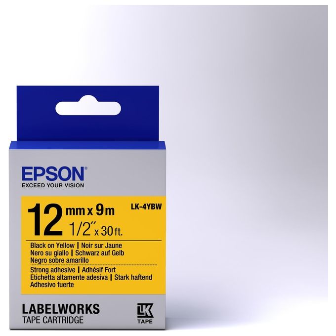 Epson Nastro Lk4ybw Strng nero Giall12x9